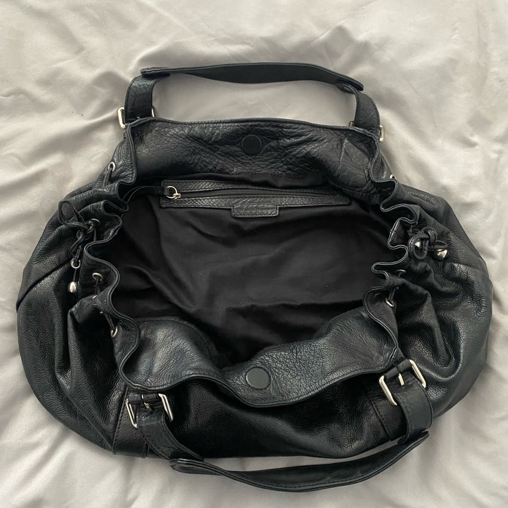 Gerard Darel black leather 24hr bag.